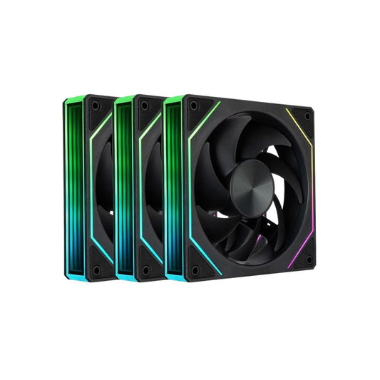 TECWARE LUMI LINK PWM ARGB 3 FAN PACK WITH ADAPTER - BLACK - 3 x 120MM ARGB FAN